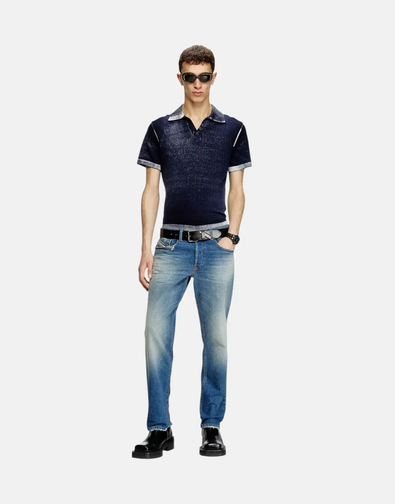 Diesel D-Finitive Tapered Denim Jeans: Regular Fit, Mid Waist, Button Fly