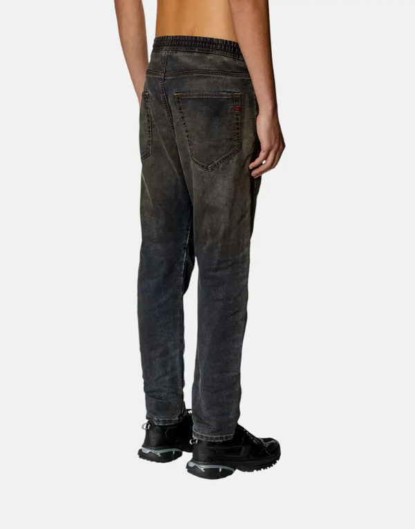 Men's Diesel D-Amage Jogg Sweat Jeans: Ultimate Comfort, Football Fit, Distressed Black Wash