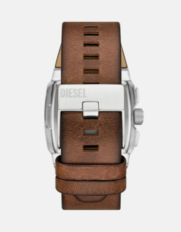 Bold Diesel Cliffhanger Men's Blue Sunray Chronograph Brown Leather Watch