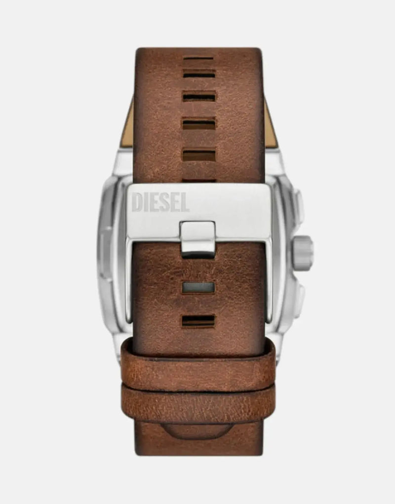 Bold Diesel Cliffhanger Men's Blue Sunray Chronograph Brown Leather Watch