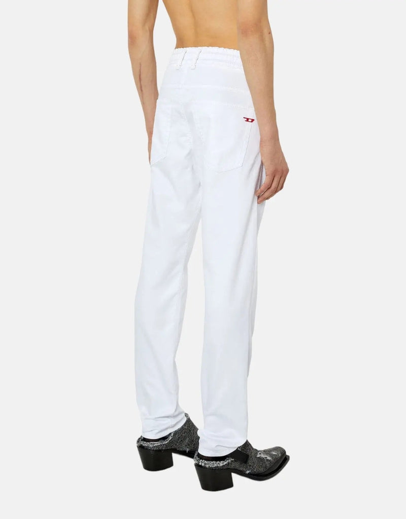Diesel D-Krooley Jogg Sweat Jeans: Ultimate Comfort Tapered Fit White Denim