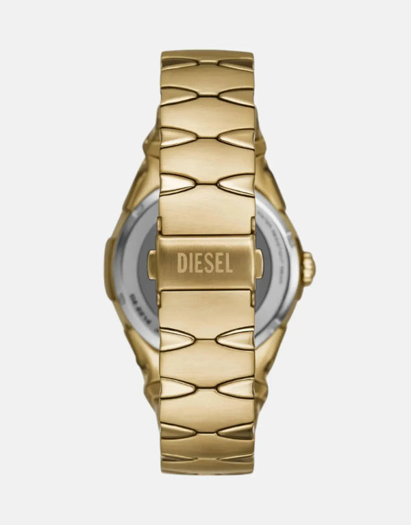 Diesel D-Sruptor Metamorph Gold Watch: Sleek Stainless Steel, Silver Dial, Water Resistant
