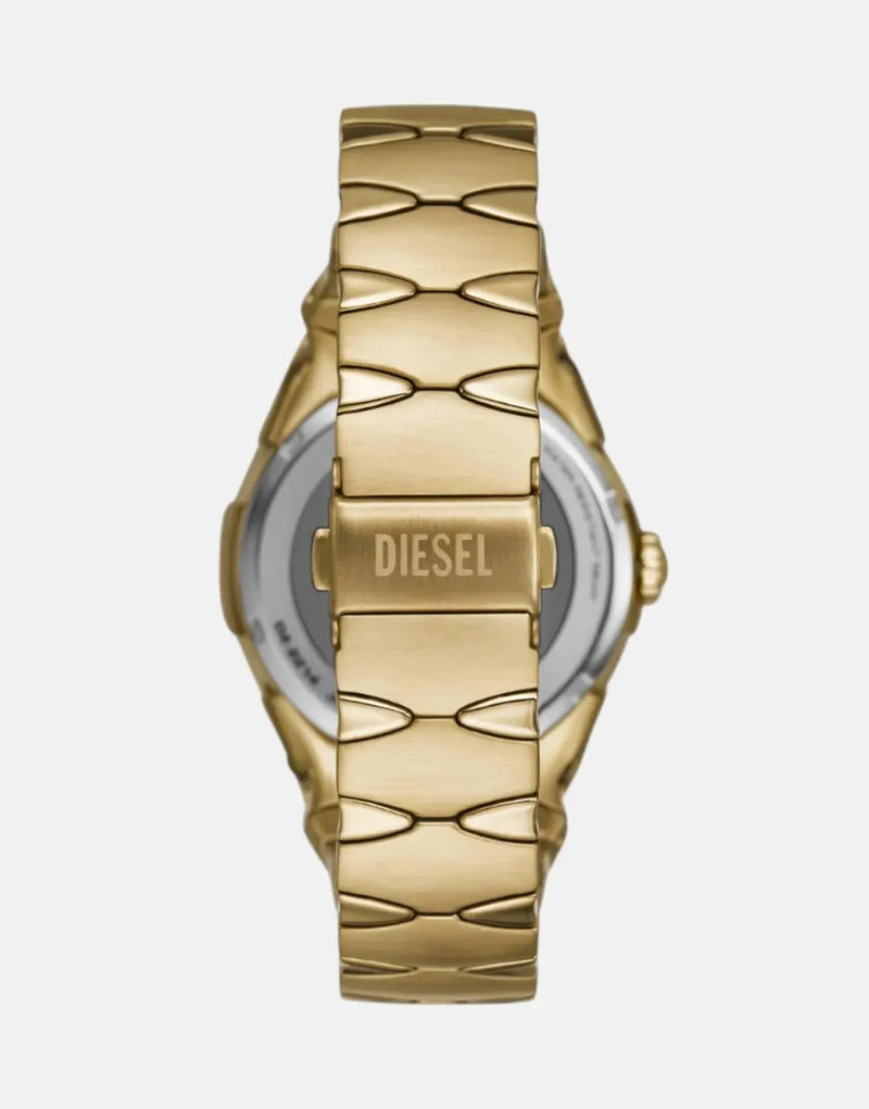 Diesel D-Sruptor Metamorph Gold Watch: Sleek Stainless Steel, Silver Dial, Water Resistant