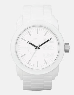 Diesel Double Down S44 Matte White Dial Silicone Strap Men's Watch
