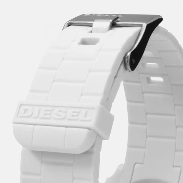Diesel Double Down S44 Matte White Dial Silicone Strap Men's Watch