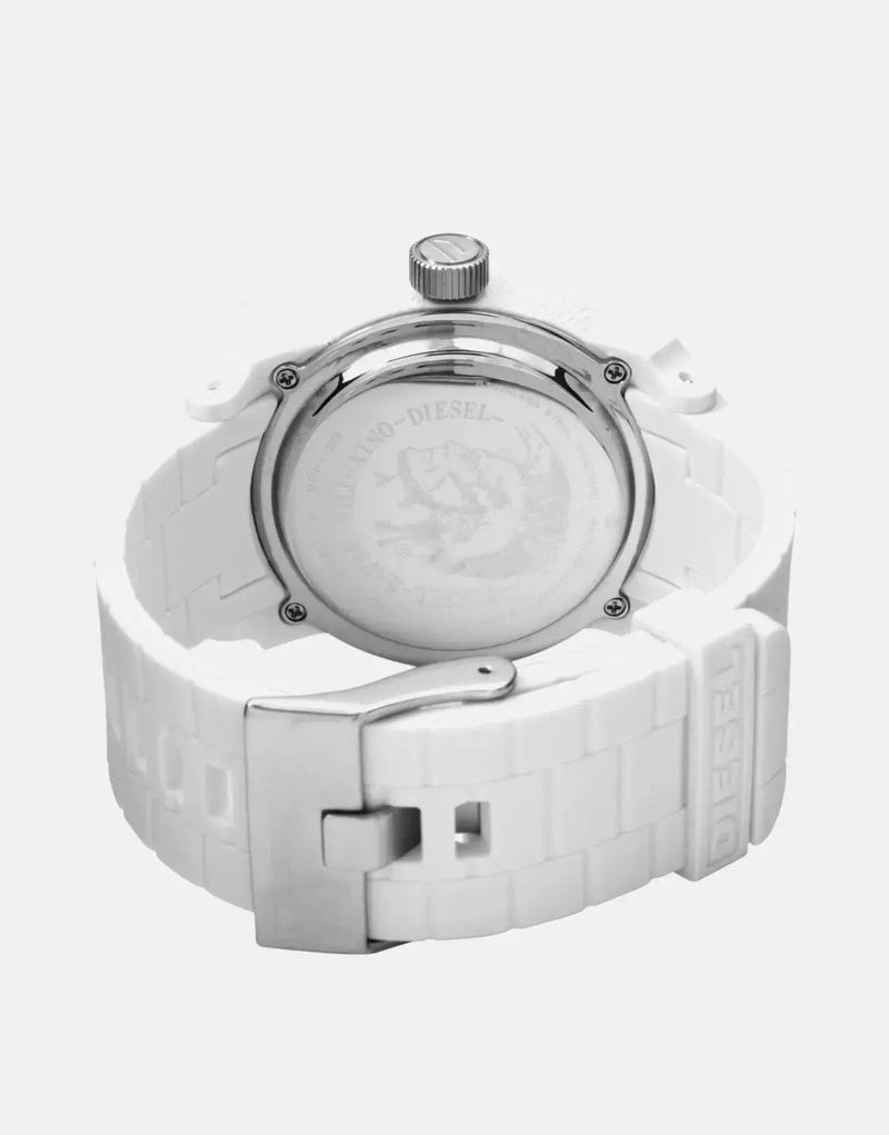 Diesel Double Down S44 Matte White Dial Silicone Strap Men's Watch