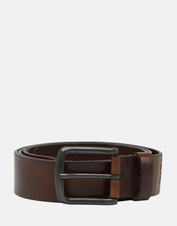 Premium Diesel B-Line Small Brown Leather Belt with Iconic Industry Logo
