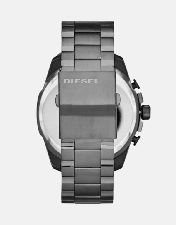 Diesel Mega Chief Gunmetal Stainless Steel Men's Watch, Sleek Navy Blue Dial