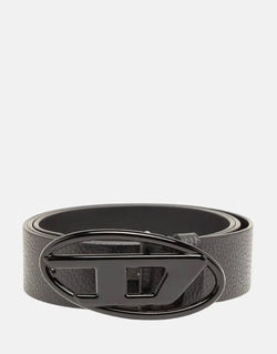 Diesel Oval D Logo Leather Belt: Unisex, Sleek, Textured, Iconic D-Buckle