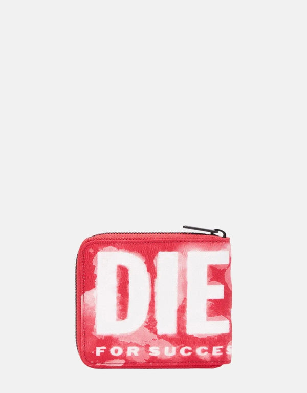 Diesel Rave D-Graphic Polyester Bi-Fold Zip Wallet for Cards and Coins
