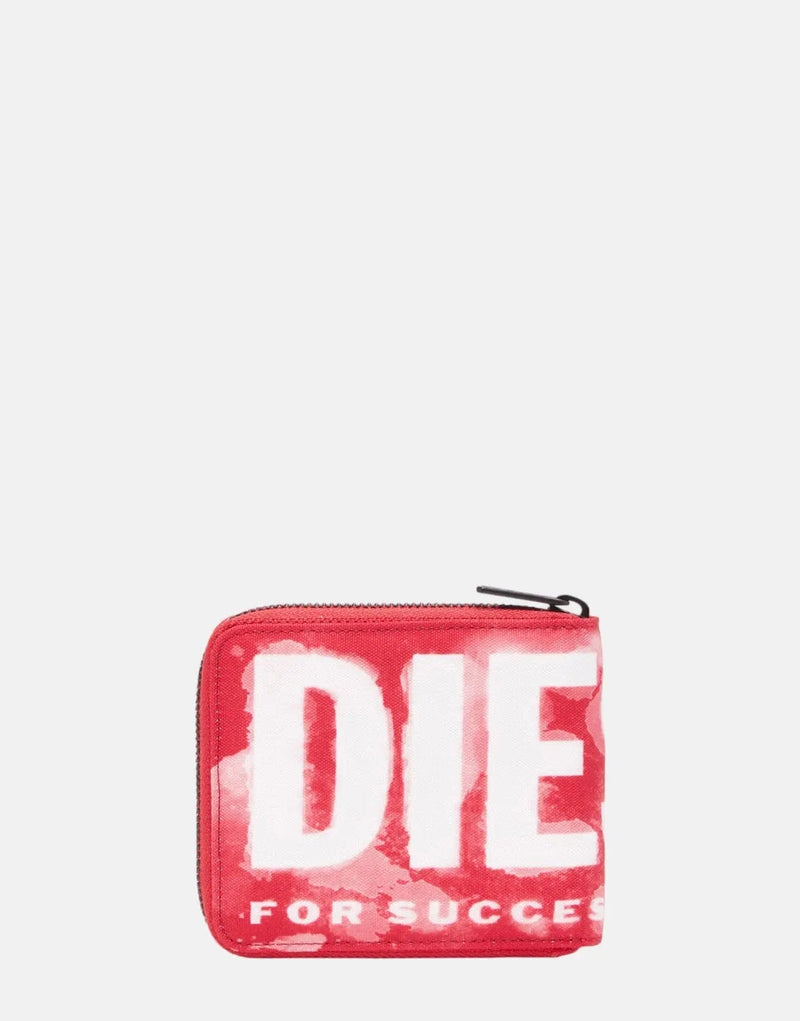 Diesel Rave D-Graphic Polyester Bi-Fold Zip Wallet for Cards and Coins