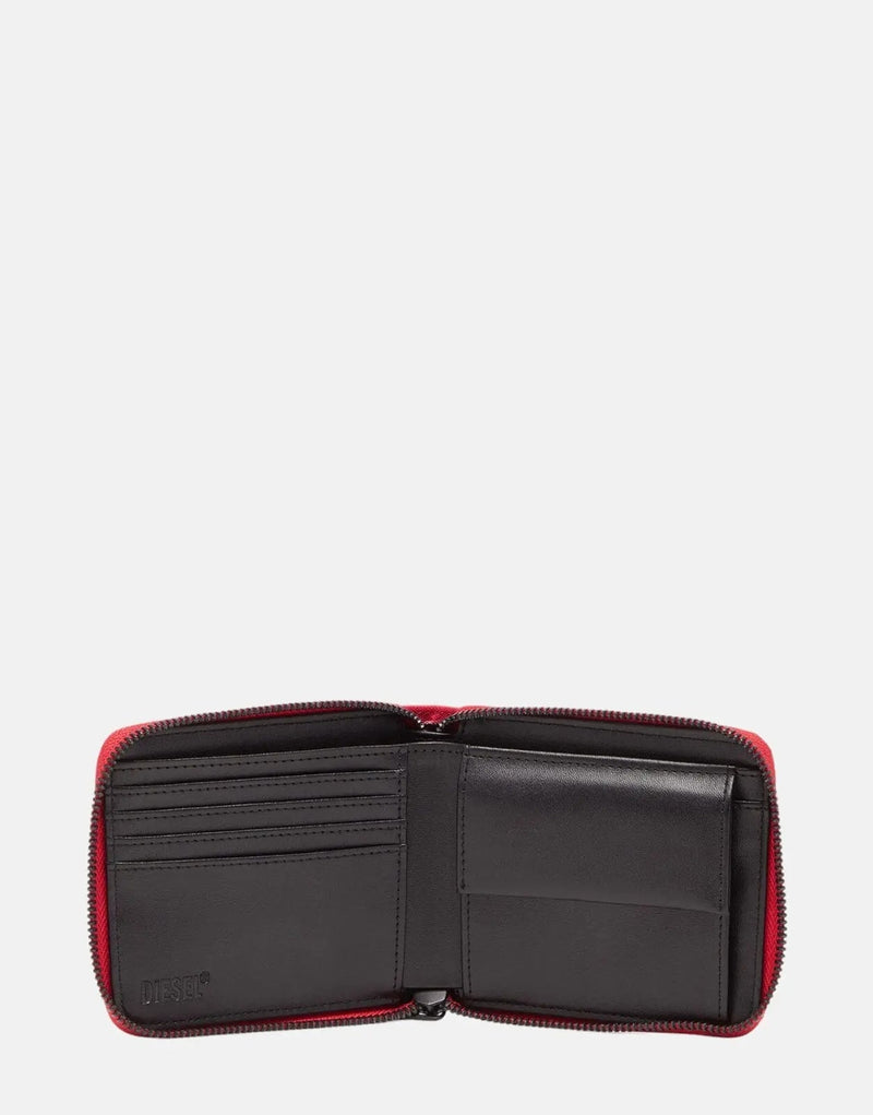 Diesel Rave D-Graphic Polyester Bi-Fold Zip Wallet for Cards and Coins
