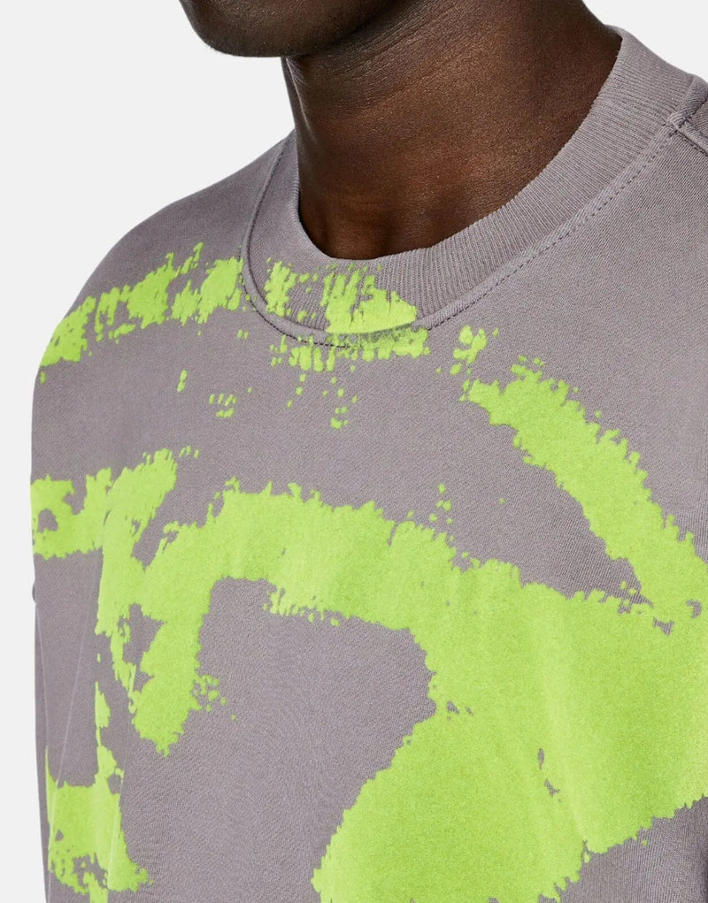 Diesel S-Boxt N5 Men's Distressed Oval D Logo Relaxed Fit Cotton Sweatshirt