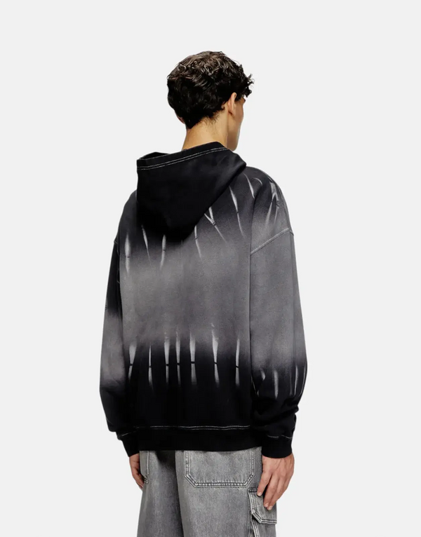 Diesel S-Boxt R2 Organic Cotton Tie-Dyed Hooded Sweatshirt with 3D Logo