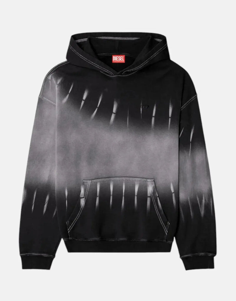 Diesel S-Boxt R2 Organic Cotton Tie-Dyed Hooded Sweatshirt with 3D Logo