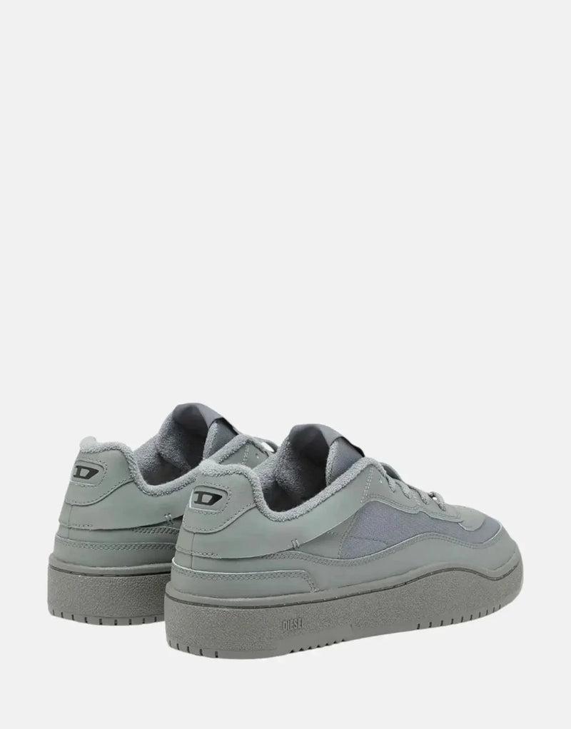 Diesel S-Oval Skate Low Grey Sneakers: Men's Comfortable Leather Terry-Lined Shoes