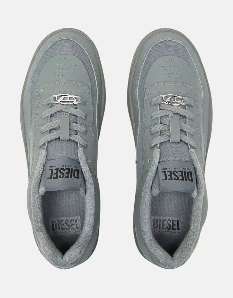 Diesel S-Oval Skate Low Grey Sneakers: Men's Comfortable Leather Terry-Lined Shoes
