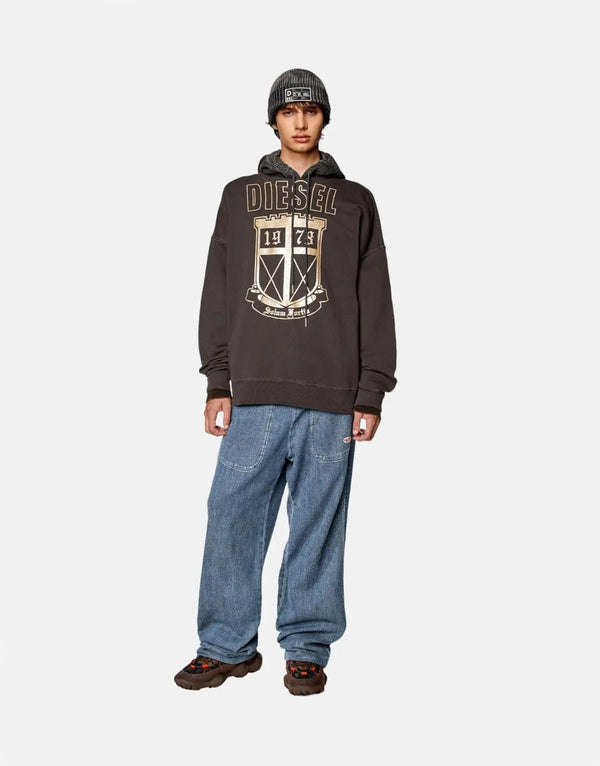 Diesel S-Rob L2 Men's Regular-Fit Drop-Shoulder Sweatshirt with Unique Puff Print
