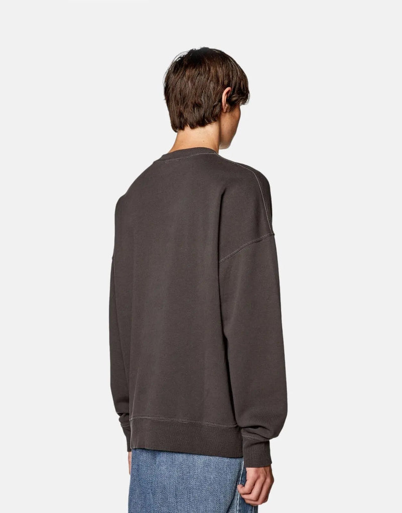 Diesel S-Rob L2 Men's Regular-Fit Drop-Shoulder Sweatshirt with Unique Puff Print
