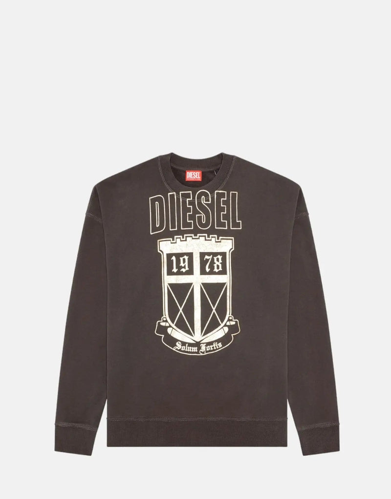 Diesel S-Rob L2 Men's Regular-Fit Drop-Shoulder Sweatshirt with Unique Puff Print