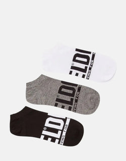 Diesel SKM-Ghost Low-Cut Socks: Comfortable Three-Pack with Bold Logo