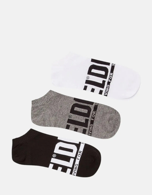 Diesel SKM-Ghost Low-Cut Socks: Comfortable Three-Pack with Bold Logo