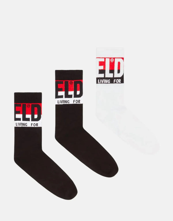Diesel SKM-Ray Premium Cotton Blend Three-Pack Socks for Men