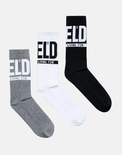Premium Diesel SKM Ray Three-Pack Socks: Soft Cotton Blend, Iconic Logo