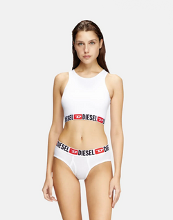 Diesel Sandra D-Core White Tank Top: Breathable Stretch Cotton, Sporty Racerback