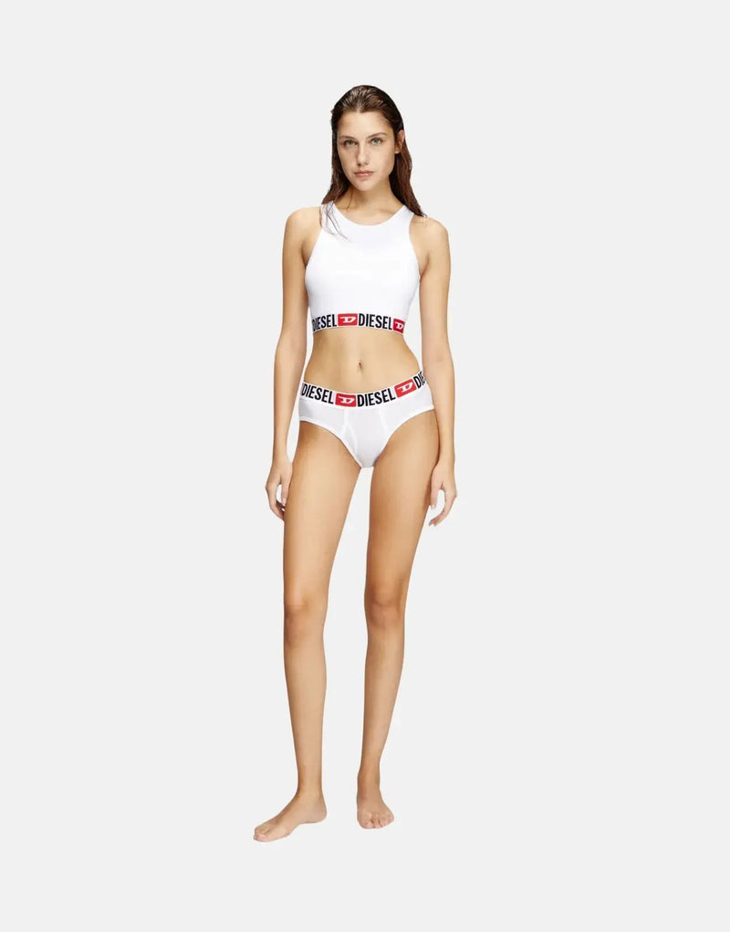 Diesel Sandra D-Core White Tank Top: Breathable Stretch Cotton, Sporty Racerback