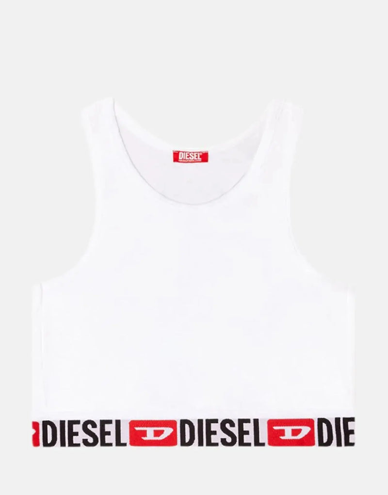 Diesel Sandra D-Core White Tank Top: Breathable Stretch Cotton, Sporty Racerback