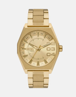 Diesel Scraper Men's Gold Stainless Steel Analog Watch - Quartz Movement
