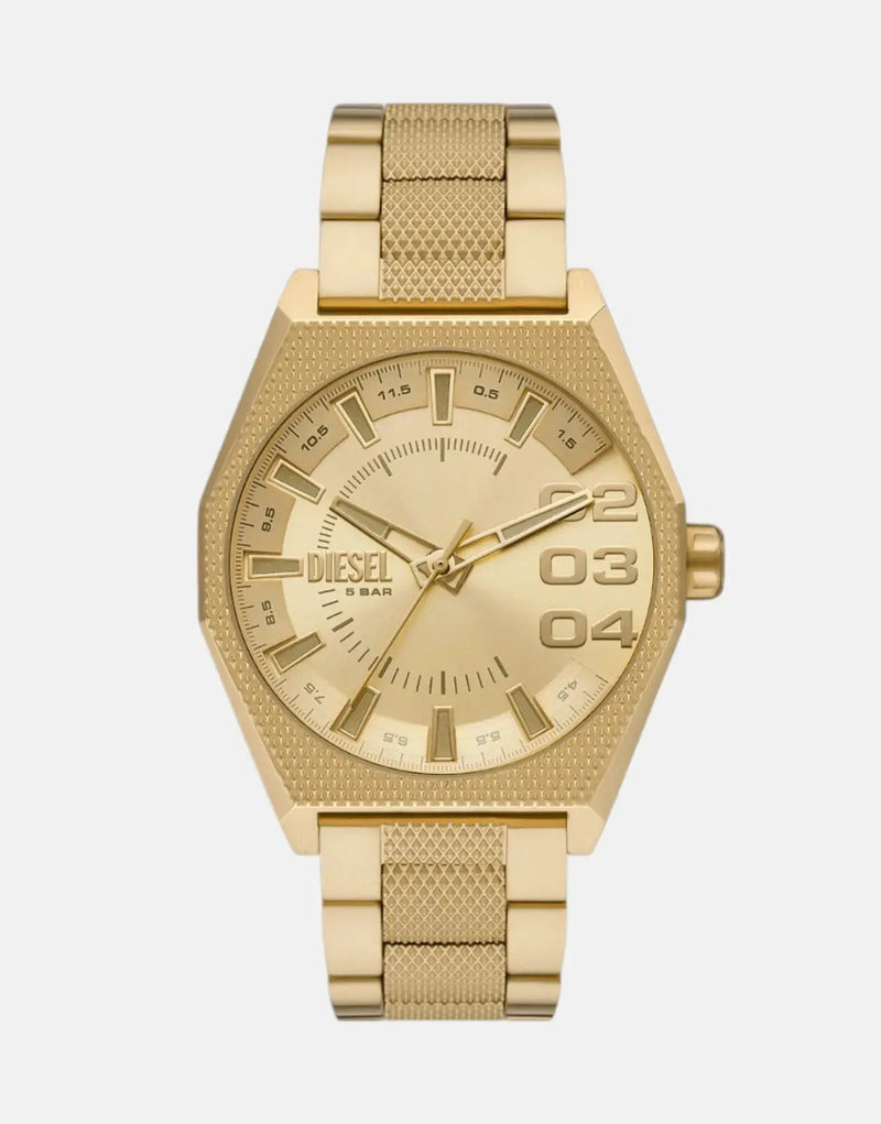 Diesel Scraper Men's Gold Stainless Steel Analog Watch - Quartz Movement
