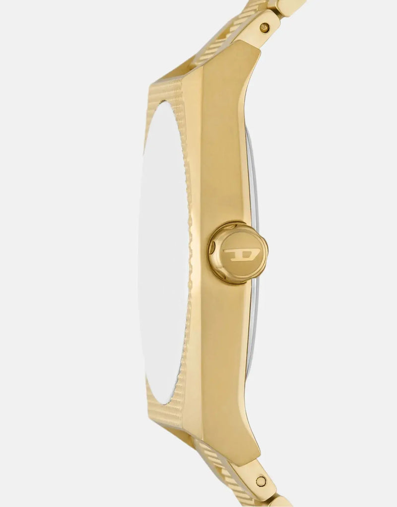 Diesel Scraper Men's Gold Stainless Steel Analog Watch - Quartz Movement