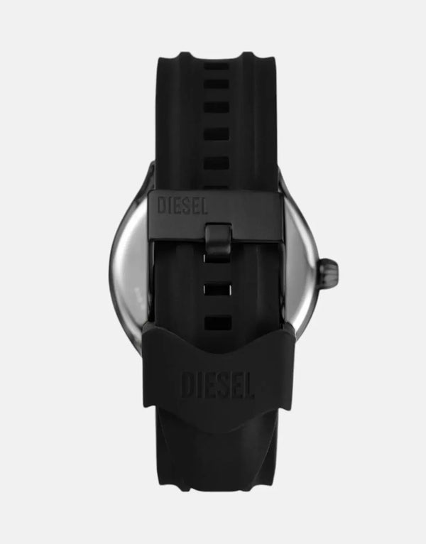 Diesel Streamline Blue Sunray Dial Watch with Black Silicone Strap