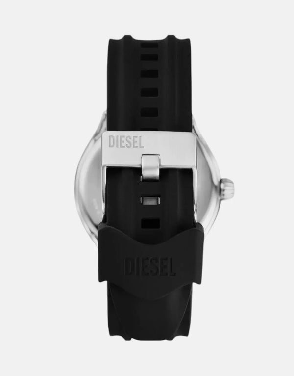 Diesel Streamline Men's Black Silicone Watch | Vibrant Red Dial Quartz Movement