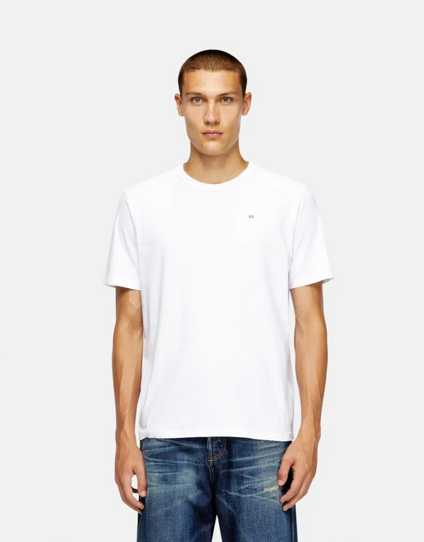 Diesel Microdiv Regular Fit T-Shirt: Soft Cotton, Crew Neck, Embroidered Logo, Unisex Style