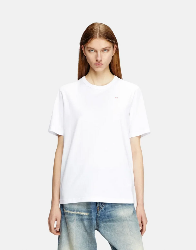 Diesel Microdiv Regular Fit T-Shirt: Soft Cotton, Crew Neck, Embroidered Logo, Unisex Style