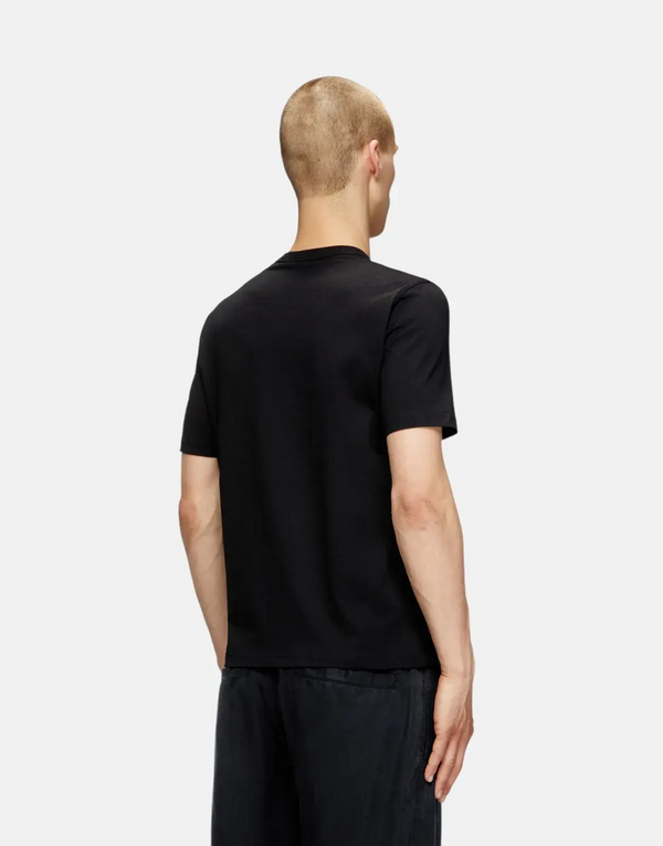 Diesel Microdiv Logo Crew Neck T-Shirt: Soft Cotton, Unisex, Versatile Black
