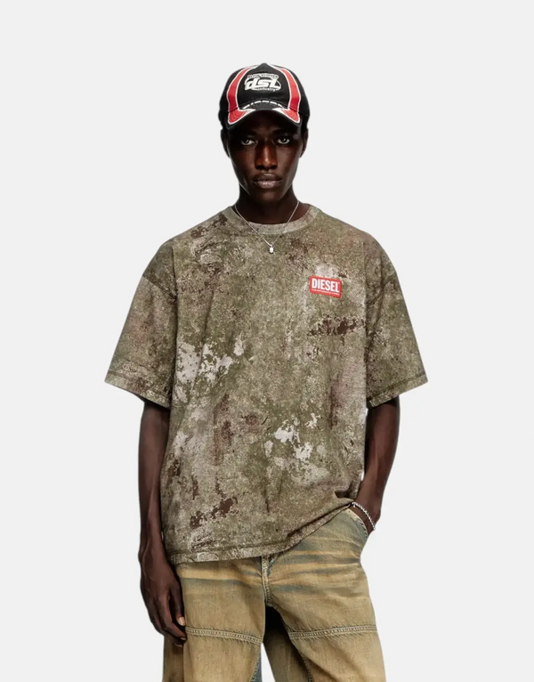 Diesel T-Boxt R12 Men's Organic Cotton Relaxed Fit Distressed Logo T-Shirt