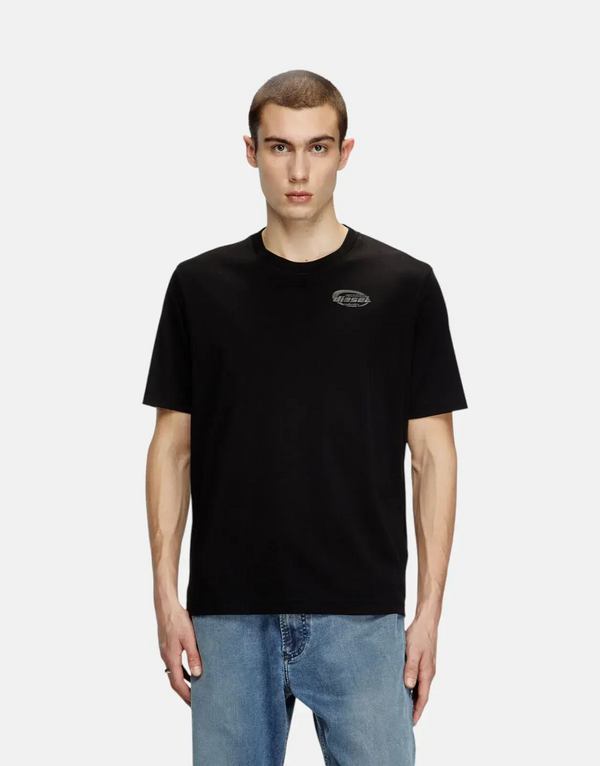 Diesel T-Madjust R2 Men's Black Soft Mercerized Cotton Durable Regular Fit Tee