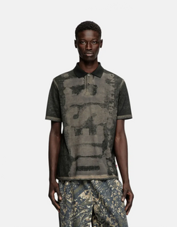 Stylish Diesel Men's T-Rejust Polo Shirt Unique Water Print Design