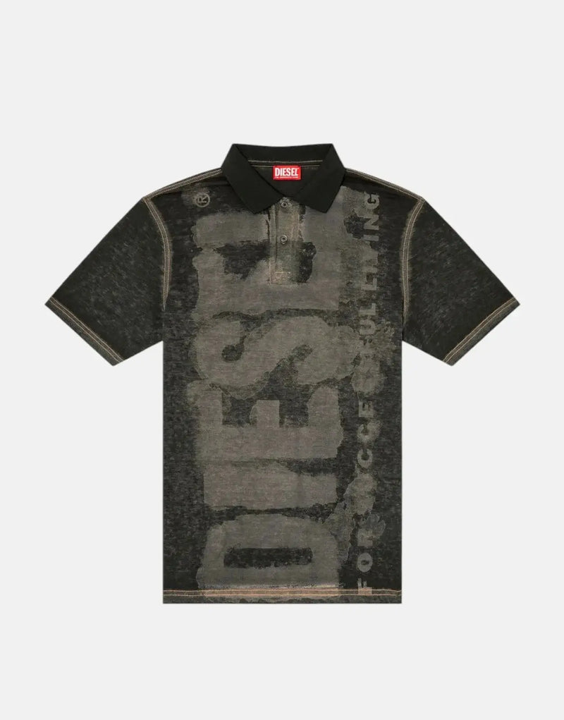 Stylish Diesel Men's T-Rejust Polo Shirt Unique Water Print Design