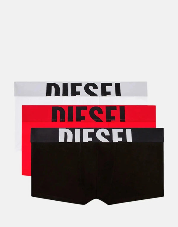 Diesel Umbx-Damien Men's 3-Pack Stretch Cotton Boxer Briefs Signature Waistband