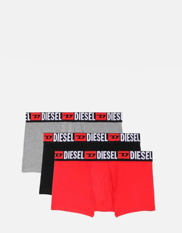 Diesel Men's Umbx-Damien 3-Pack Cotton Blend Assorted Boxer Briefs