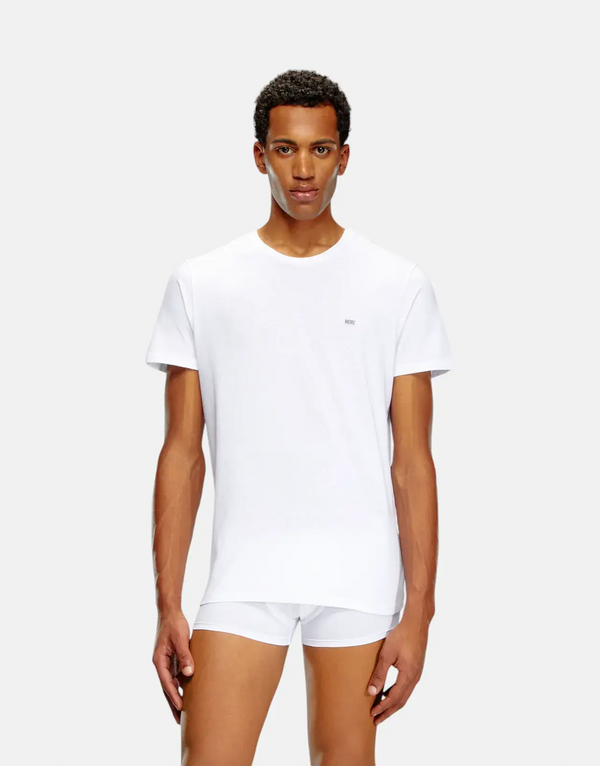 Diesel Umtee-Jake Men's Triple White Cotton T-Shirts 3-Pack - Everyday Comfort