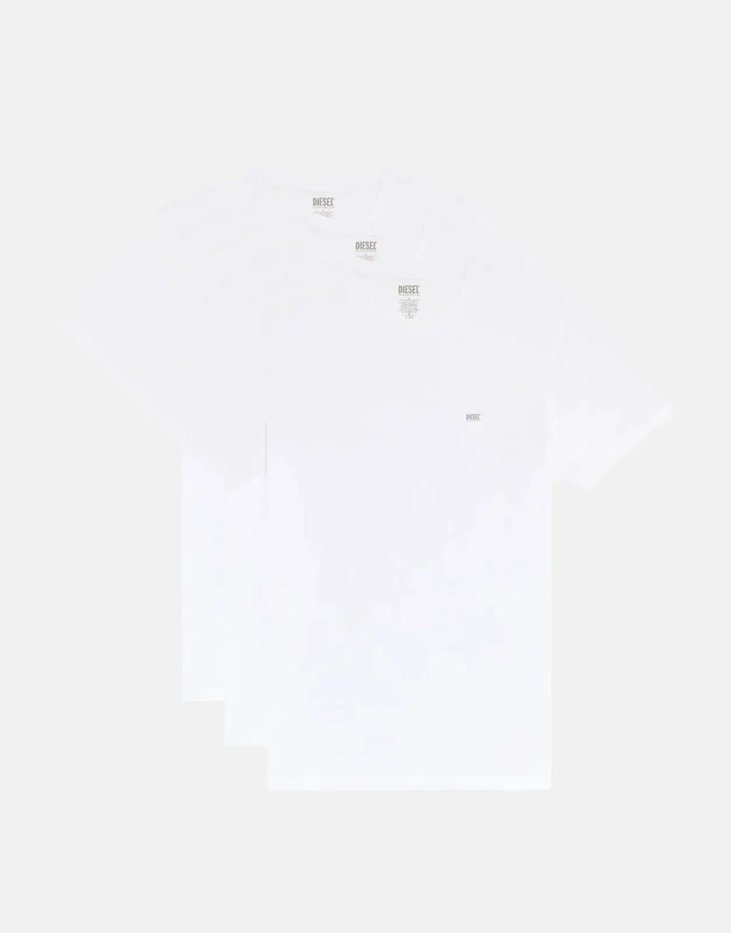 Diesel Umtee-Jake Men's Triple White Cotton T-Shirts 3-Pack - Everyday Comfort