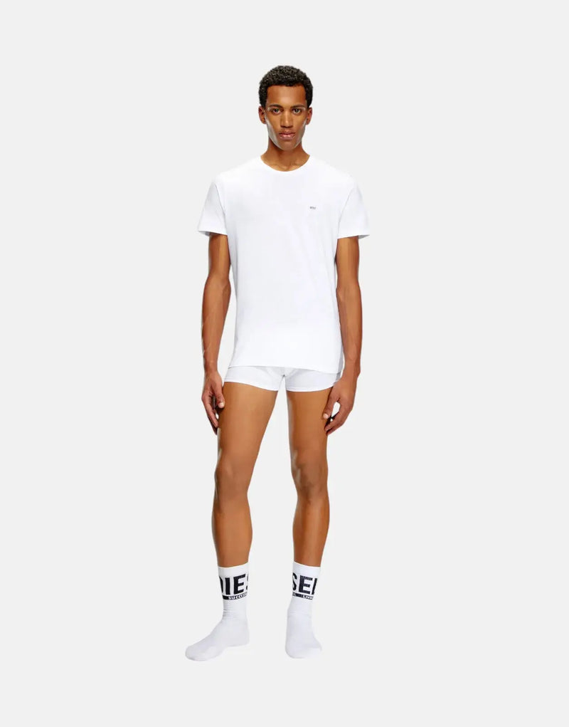 Diesel Umtee-Jake Men's Triple White Cotton T-Shirts 3-Pack - Everyday Comfort