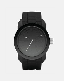 Diesel Viewfinder Watch: Bold Gray-Blue Dial, Durable Silicone, Water Resistant
