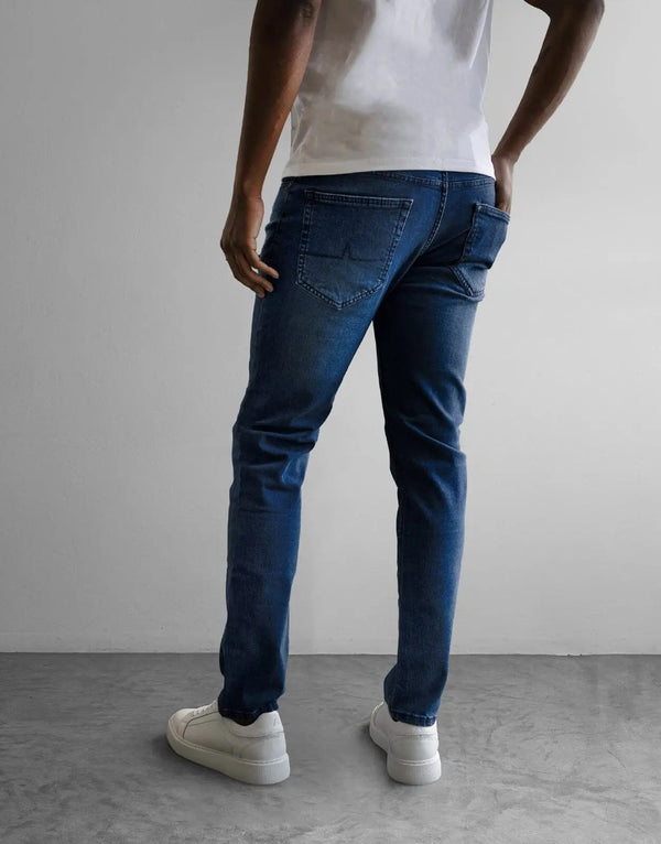Men's Fade Core Liquid Blue Skinny Fit Powerstretch Denim Jeans